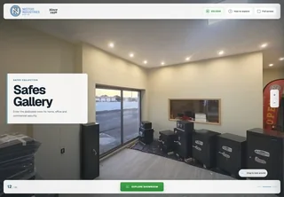 A second view from the live virtual showroom, showing the Safes Gallery and its navigation controls